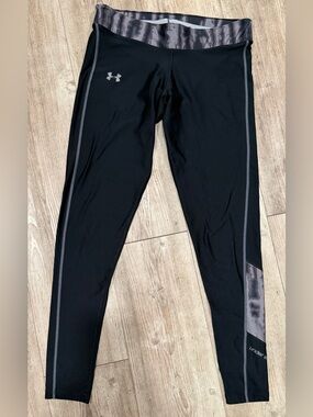 Under Armour compression cold gear Black Leggings with Gray Waist Panel